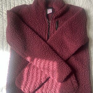 Cozy Burgundy Sherpa Pullover